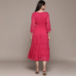 Chiffon Smocked Tiered Midi Dress