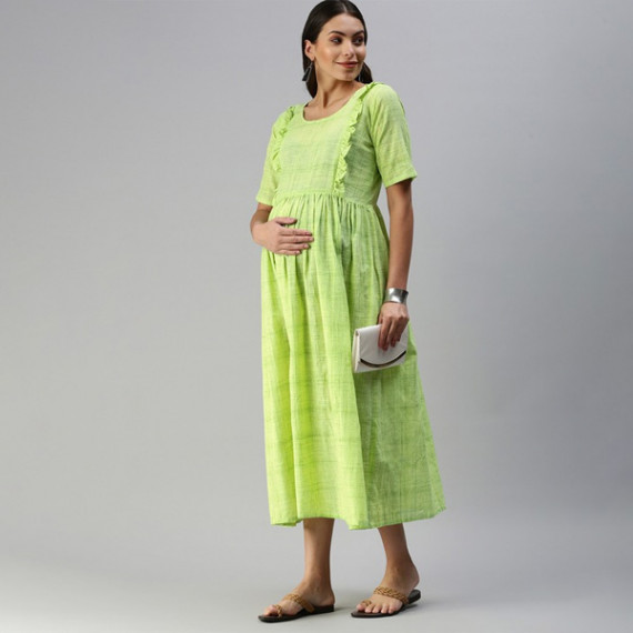 http://13.204.215.80/products/lime-green-woven-design-handloom-maternity-a-line-midi-dress