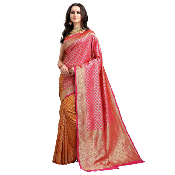 http://13.204.215.80/products/pink-mustard-yellow-ethnic-motifs-woven-design-half-half-kanjeevaram-saree